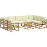  Set vanjskih sofa 10 kom. Bijela i krem Poliester | shoptok.hr