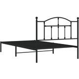 Metalni okvir za krevet s uzglavljem crni 107x203 cm | shoptok.hr