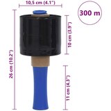 vidaXL rastezljive folije 10 kom crne 23 µm 10 cm x 300 m | shoptok.hr
