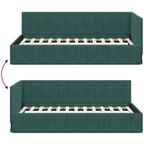  Kutni okvir kreveta s uzglavljem Tamnozelena 90 x 190 cm Baršun | shoptok.hr