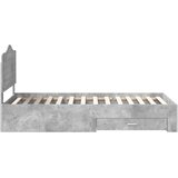  Krevetna konstrukcija s ladicama Betonski sivi 100 x 200 cm | shoptok.hr