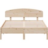  Okvir za krevet s uzglavljem 160 x 200 cm od masivne borovine | shoptok.hr