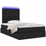  LED krevet za pohranu s madracem Crna 120 x 200 cm Tkanina | shoptok.hr