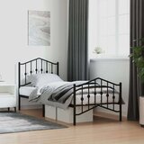 Metalni okvir kreveta s uzglavljem i podnožjem crni 80 x 200 cm Cijene