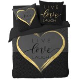 Douceur d intérieur Črna 3-delna bombažna posteljnina za zakonsko posteljo/podaljšana 240x220 cm Crazy Love – | Shoptok.si