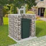 vidaXL gabion enojna ograda za koš za smeti jeklo 110x100x120 cm Cene