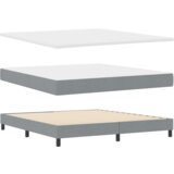  Postelja z vzmetnico Svetlo siva 200 x 180 cm Poliester, (5000126053) Slike