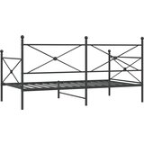 vidaXL Dnevni krevet bez madraca crni 100x200 cm čelik | shoptok.hr