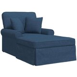  Naslonjač z krilom z blazino Modra 91 x 157 x 91 cm blago, (5000133044) | Shoptok.si