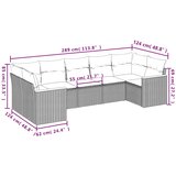  7-dijelni set vrtnih sofa od poliratana s jastucima crni | shoptok.hr