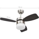  Stropni ventilator sa svjetlom i daljinskim 76 cm tamnosmeđi | shoptok.hr