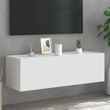 vidaXL Zidni TV ormarić s LED svjetlima bijeli 100 x 35 x 31 cm Cijene