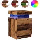 vidaXL Noćni ormarići 2 kom s LED boja staro drvo 35x39x55 cm drveni | shoptok.hr