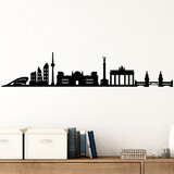 Wallity Zidna dekoracija Berlin Skyline, 119x24 cm, 1.5 mm, Crna | ePonuda.com