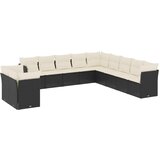  The Living Store Vrtna sedežna garnitura 11-delna z blazinami črn poli ratan - Vrtna Sedežna Garniture, (21449486) | Shoptok.si