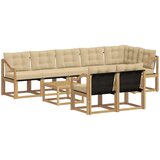 vidaXL Zunanja garnitura za sedenje z blazino 9 pcs Bela in bež, (5000281357) | Shoptok.si
