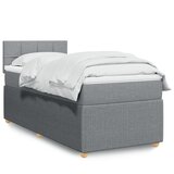 vidaXL Box spring postelja z vzmetnico svetlo siva 80x200 cm blago | Shoptok.si
