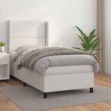 The Living Store Box spring postelja z vzmetnico bel 100x200 cm umetno usnje - Box Spring Postelja, (21519469) Cene