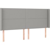  LED uzglavlje svjetlosivo 203 x 16 x 118/128 cm od tkanine | shoptok.hr