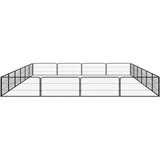  Ograda za pse s 20 panela crna 100 x 50 cm čelik obložen prahom | shoptok.hr
