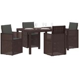  Vrtni set za objed s jastukom 5 pcs Smeđa i antracit PP | shoptok.hr