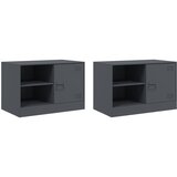 Furnova TV omarica 2 kosa antracitna 67x39x44 cm jeklo, (21924300) | Shoptok.si