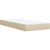 vidaXL Box spring postelja z vzmetnico krem 80x200 cm blago, (21261114) | Shoptok.si