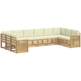  Set vanjskih sofa 10 pcs Bijela i krem 363 x 187,5 x 73 cm | shoptok.hr