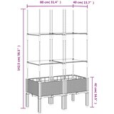  Vrtna sadilica s rešetkom plava siva 80 x 40 x 142,5 cm PP | Eponuda.ba