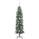 vidaXL Umetno vitko božično drevo med 150 LED Zelena in bela 150 cm | Shoptok.si