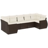  7-dijelni set vrtnih sofa od poliratana s jastucima smeđi | shoptok.hr