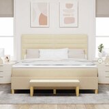  Krevet s opruga kutije s uzglavljem Krema 200 x 180 cm tkanina | shoptok.hr