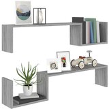vidaXL Stenske police 2 kosa sive sonoma 100x15x20 cm konstruiran les | Shoptok.si
