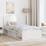  Krevetna konstrukcija Bijelo 75 x 190 cm Čvrsto borovo drvo | shoptok.hr