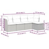  Vrtna garnitura - 5-dijelni set vrtnih sofa s jastucima poliratan smeđi - Smeđa sa spremištem 5 | shoptok.hr