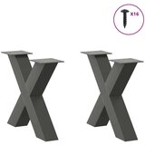  Noge za stolić u obliku slova X 2 kom antracit 60x(42-43) cm | shoptok.hr