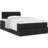 Otomanski okvir kreveta s madracem crni 120x200cm od tkanine | shoptok.hr