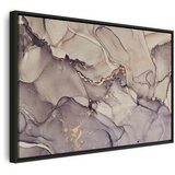  Slika - Watercolour abstraction - powder pink marble with gold accents 60x40 U crnom drvenom okviru | shoptok.hr