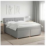vidaXL boxspring postelja z vzmetnico, tkanina, svetlo siva, 140×190 cm Cene