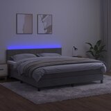  box spring s madracem LED svjetlosivi 180x200 cm baršun | shoptok.hr