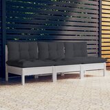 Maison Chic Vrtni kavč - Zunanji kavč trosed z antracitnimi blazinami trdna borovina, (22041979) | Shoptok.si