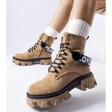 Gemre Beige ankle boots with decorative detachable strap Marco | shoptok.hr