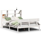 vidaXL Knjižna postelja brez vzmetnice bela 120x190 cm trdna borovina | Shoptok.si