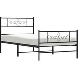  Metalni okvir kreveta uzglavlje i podnožje crni 80x200 cm | shoptok.hr