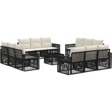 vidaXL Vrtna sedežna garnitura 13 pcs Črna in krem bela poli ratan, (5000270346) | Shoptok.si