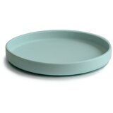 Mushie krožnik silikonski na vakum cambridge blue | Shoptok.si