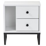 Hanah home noćni ormarić glimmer - white, black whiteblack nightstand | Eponuda.com