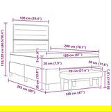  vzmetnica s posteljo in klopjo taupe 120x200 cm tkanina, (22083330) | Shoptok.si