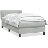 Box Spring krevet s madracem svijetlo sivi 80x210 cm baršun | shoptok.hr