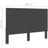  Uzglavlje od tkanine tamnosivo 180 x 200 cm | shoptok.hr